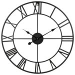 Reloj De Pared Metálico 60cm, Diseño Clásico - Números Romanos