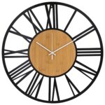Reloj De Pared Metálico 60cm, Centro De Madera