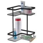 Porta Shampoo Esquinero 2 Niveles, De Acero, Future Perfezione - Negro Mate