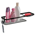 Porta Shampoo Future Perfezione, Con Jabonera - Negro Mate