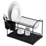Escurridor Future 2 Niveles, 16 Platos - Negro Mate