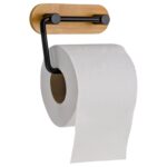 Portarrollos Papel Higiénico De Metal Y Bambú Bathlux, Adhesivo