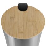 Papelera Bathlux Cilíndrica 5L - Acero Inoxidable Y Bambú - Imagen 6
