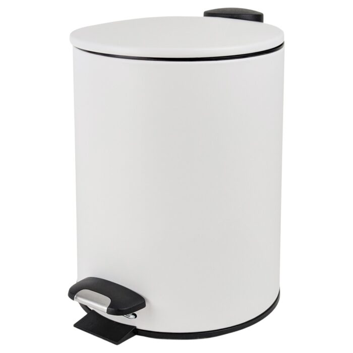 Papelera Bathlux Cilíndrica 5L - Metálica Blanca - Imagen 1