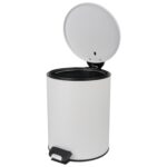 Papelera Bathlux Cilíndrica 5L - Metálica Blanca - Imagen 2