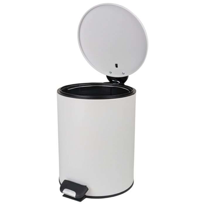 Papelera Bathlux Cilíndrica 5L - Metálica Blanca - Imagen 2