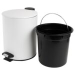 Papelera Bathlux Cilíndrica 5L - Metálica Blanca - Imagen 3