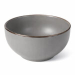 Bowl De Cerámica 14cm - Gris C/Borde Marrón