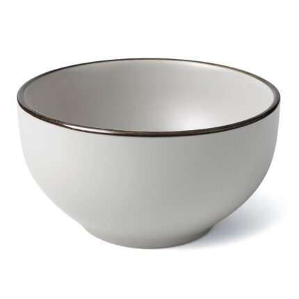 Bowl De Cerámica 14cm - Blanco C/Borde Marrón