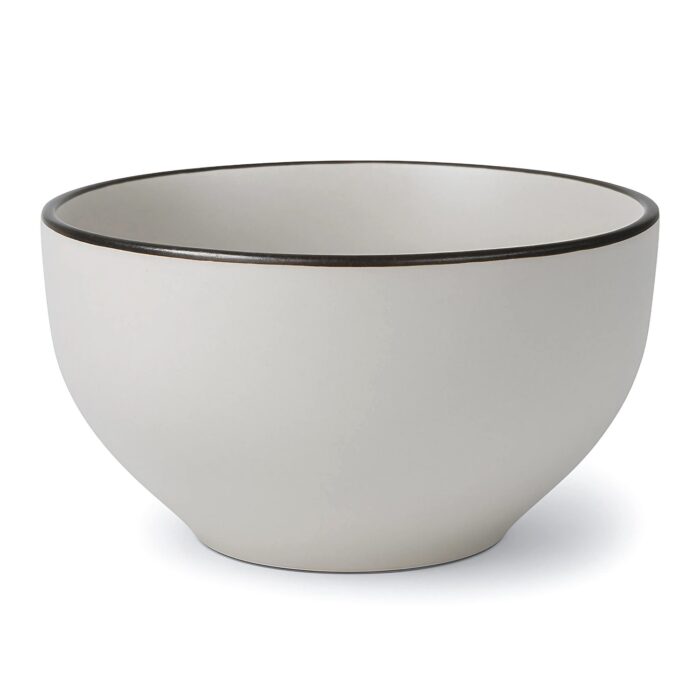 Bowl De Cerámica 14cm - Blanco C/Borde Marrón - Imagen 2