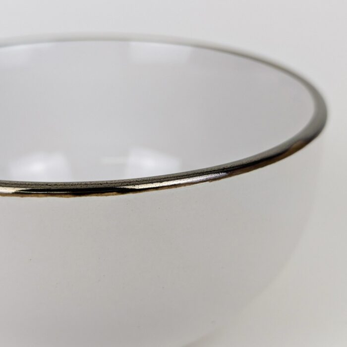 Bowl De Cerámica 14cm - Blanco C/Borde Marrón - Imagen 3
