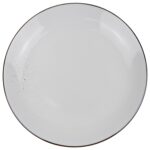 Plato De Postre Circular 20cm - Blanco C/Borde Marrón