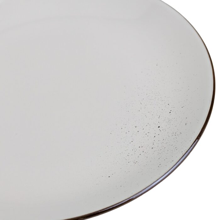 Plato De Postre Circular 20cm - Blanco C/Borde Marrón - Imagen 2