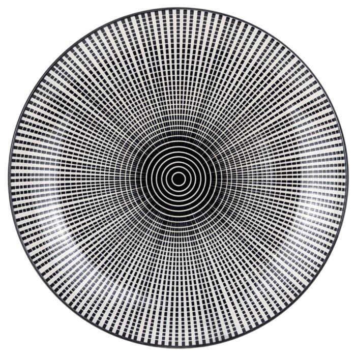 Plato Llano Circular 27cm - Blanco/Negro - Imagen 1