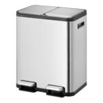 Papelera Premium Reciclaje Eko EcoCasa 15+15L - Pedal, Acero Inoxidable