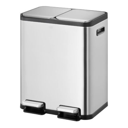 Papelera Premium Reciclaje Eko EcoCasa 15+15L - Pedal, Acero Inoxidable