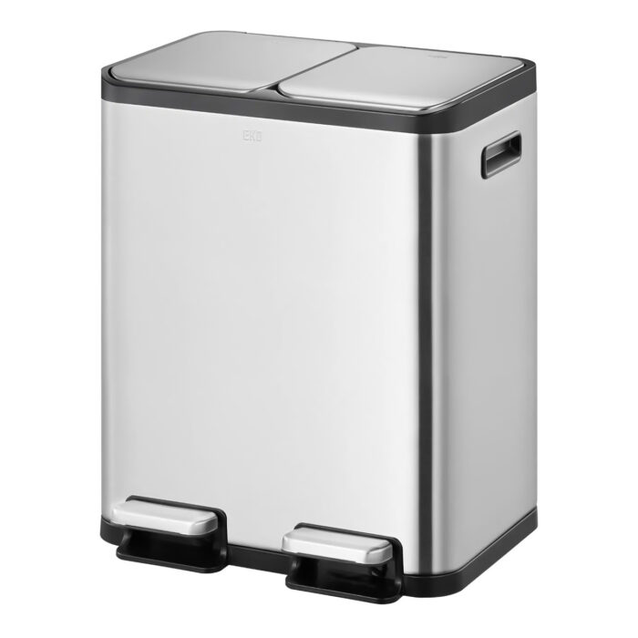 Papelera Premium Reciclaje Eko EcoCasa 15+15L - Pedal, Acero Inoxidable - Imagen 1