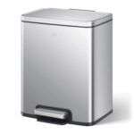 Papelera Premium Eko Madison Rectangular 12L - Pedal, Acero Inoxidable