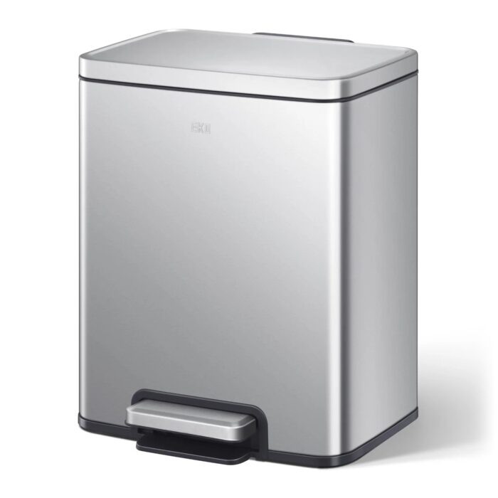 Papelera Premium Eko Madison Rectangular 12L - Pedal, Acero Inoxidable - Imagen 1