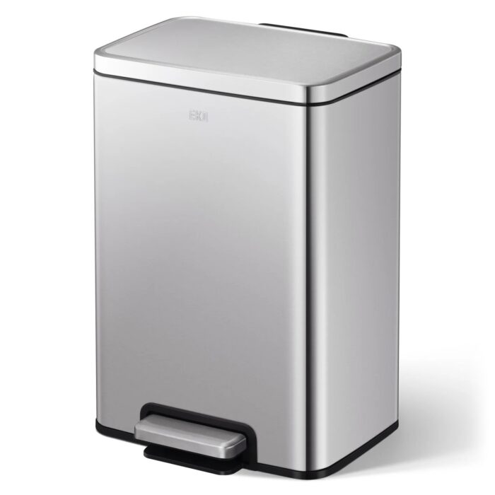 Papelera Premium Eko Madison Rectangular 20L - Pedal, Acero Inoxidable - Imagen 1