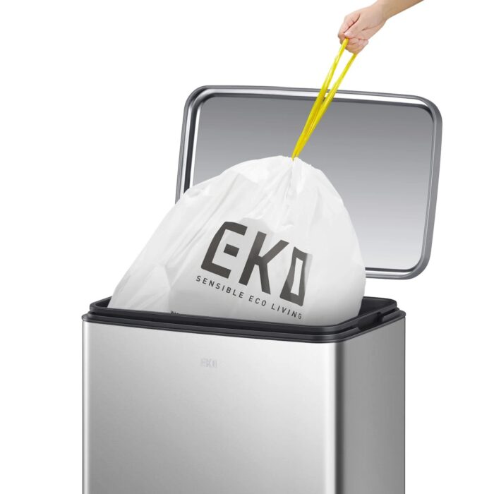 Papelera Premium Eko Madison Rectangular 20L - Pedal, Acero Inoxidable - Imagen 3