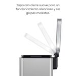 Papelera Premium Eko Madison Rectangular 20L - Pedal, Acero Inoxidable - Imagen 6