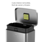Papelera Premium Eko Madison Rectangular 50L - Pedal, Acero Inoxidable - Imagen 5