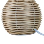 Lámpara Portátil Con Base De Mimbre - Pantalla Simil Arpillera - Imagen 3