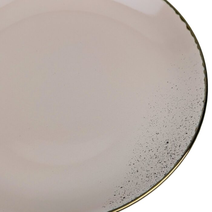 Plato De Postre Circular 20cm - Rosado C/Borde Marrón - Imagen 2