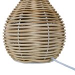 Lámpara Portátil Con Base De Mimbre - Pantalla Lino - Imagen 3