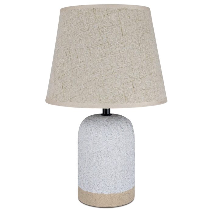 Lámpara Portátil Con Base Cerámica Tono Claro - Pantalla Beige - Imagen 1