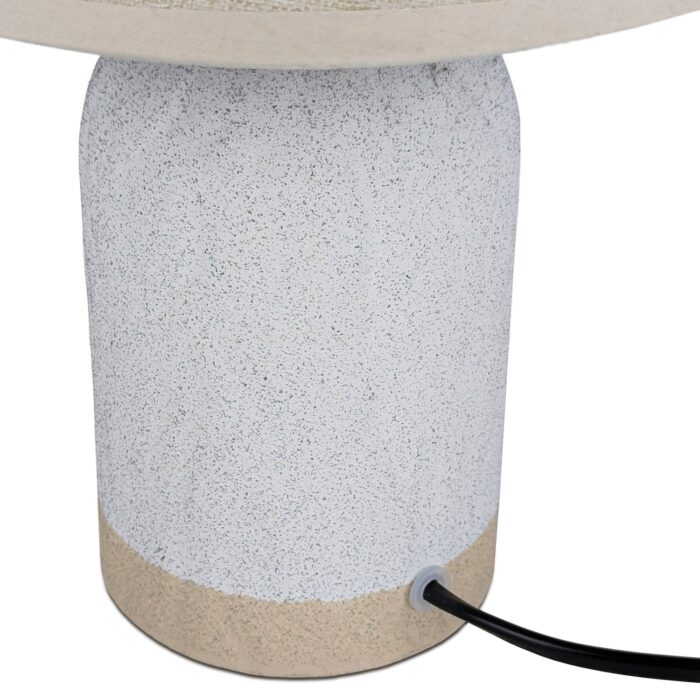 Lámpara Portátil Con Base Cerámica Tono Claro - Pantalla Beige - Imagen 2