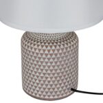 Lámpara Portátil Con Base Cerámica Diseño Geométrico - Pantalla Blanca - Imagen 2