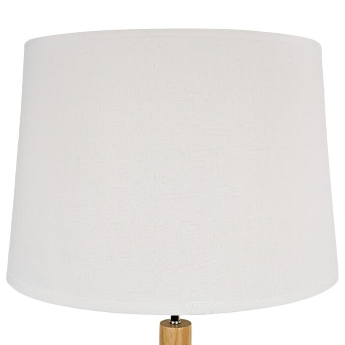 Lámpara De Pie Trípode De Madera, Tono Claro, Pantalla Blanca - Imagen 3