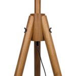 Lámpara De Pie Trípode De Madera, Tono Oscuro, Pantalla Beige - Imagen 2