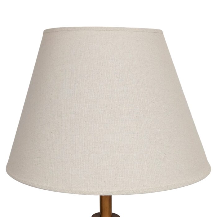Lámpara De Pie Trípode De Madera, Tono Oscuro, Pantalla Beige - Imagen 3