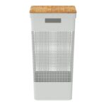 Canasto Guardarropa Ou - Gris Claro, Con Tapa De Bambú - Imagen 2