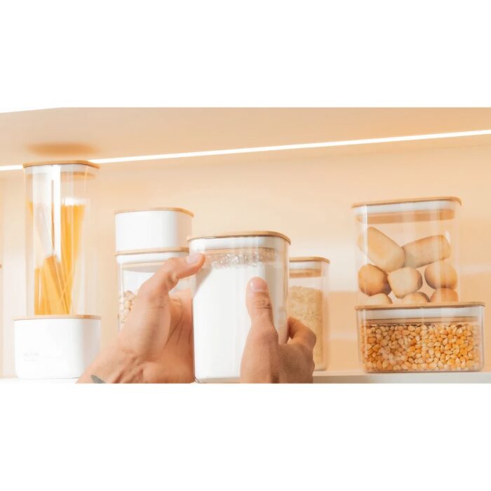 Recipiente Hermético Transparente Ou, Con Tapa De Bambú - 450ml - Imagen 5