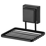 Jabonera De Acero Future Facile Mix, Adhesiva - Negro Mate - Imagen 2