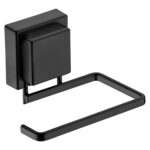 Portarrollos Papel Higiénico De Acero Future Facile Mix, Adhesivo - Negro Mate - Imagen 2