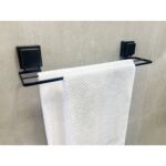 Toallero 45cm De Acero Future Facile Mix, Adhesivo - Negro Mate - Imagen 2