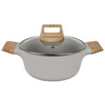 Batería De Cocina Antiadherente Honhey 10 Piezas - Granito Crema - Imagen 2