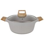 Batería De Cocina Antiadherente Honhey 10 Piezas - Granito Crema - Imagen 3