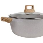 Batería De Cocina Antiadherente Honhey 10 Piezas - Granito Crema - Imagen 11