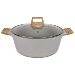 Olla Antiadherente Honhey 28cm C/Tapa - Granito Crema