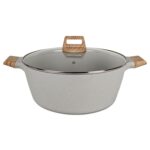 Olla Antiadherente Honhey 32cm C/Tapa - Granito Crema