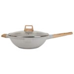 Wok Antiadherente Honhey 32cm C/Tapa - Granito Crema