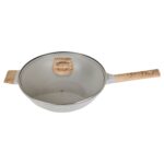 Wok Antiadherente Honhey 32cm C/Tapa - Granito Crema - Imagen 2