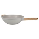 Wok Antiadherente Honhey 32cm C/Tapa - Granito Crema - Imagen 4