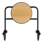 Toallero Gancho Doble De Metal Y Bambú Bathlux, Adhesivo